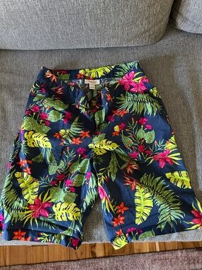 Style & Co. Navy Tropical Floral Bermuda Shorts